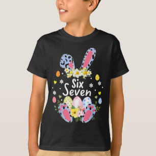 T-shirt Six Seven 67 Mème 6 7 Lapin Léopard Enfants Drôle 
