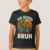 T-shirt Six Seven 6 7 Meme Dabbing Elf Merry Christmas Bru (Devant)