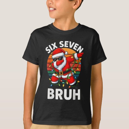 T-shirt Six Seven 6 7 Meme Dabbing Santa Merry Christmas B (Devant)