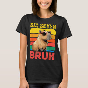 T-shirt Six Seven Bruh 67 Capybara Vintage Drôle Cadeau Me