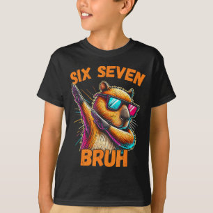T-shirt Six Seven Bruh 67 Capybara Vintage Drôle Cadeau Me