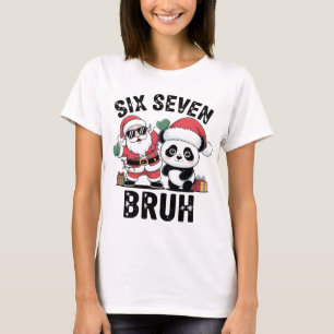 T-shirt Six Seven Bruh Drôle de Chemise de Noël Cool San