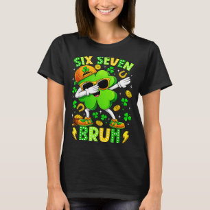 T-shirt Six Seven Bruh Mème 67 Shamrock en dabbing Saint P
