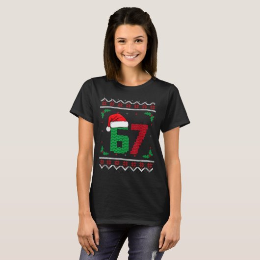 T-shirt Six Seven Christmas 6 7 Ugly Christmas Sweater (Devant entier)