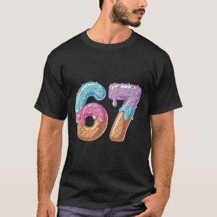 T-shirt Six Seven Crème Glacée Dégoulinant Drôle 67 Mème N