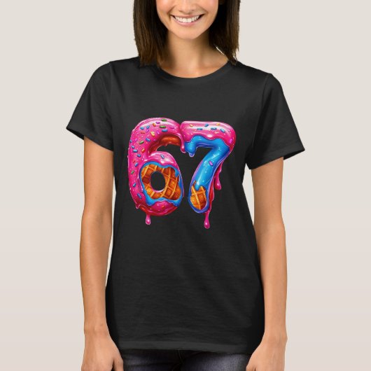 T-shirt Six Seven Donut Ice Cream Drip Cool Meme Funny 67  (Devant)