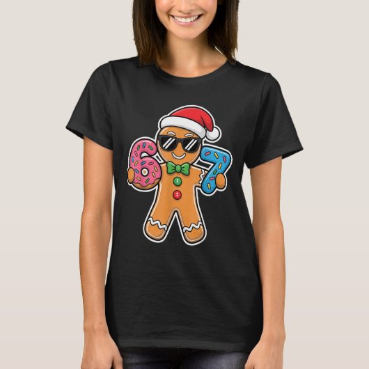 T-shirt Six Seven Gingerbread 67 Funny Christmas Boys Kids (Devant)