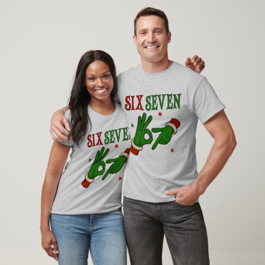 T-shirt Six Seven Grinch Hand OK Sign Trendy Christmas  (Unisexe)