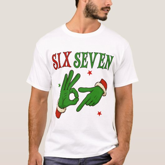 T-shirt Six Seven Grinch Main Signe OK Branché Noël (Devant)