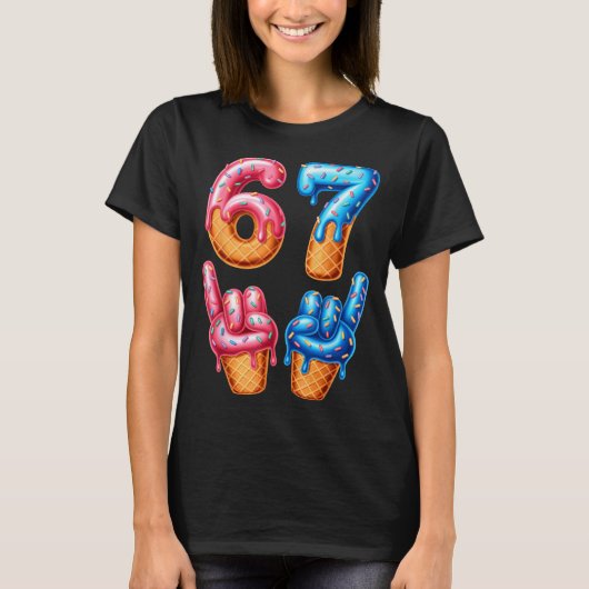 T-shirt Six Seven Ice Cream Drip 67 (Devant)
