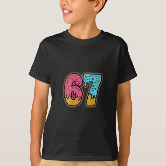 T-shirt Six Seven Ice Cream Drip Sport 67 Fun Mason Meme ( (Devant)