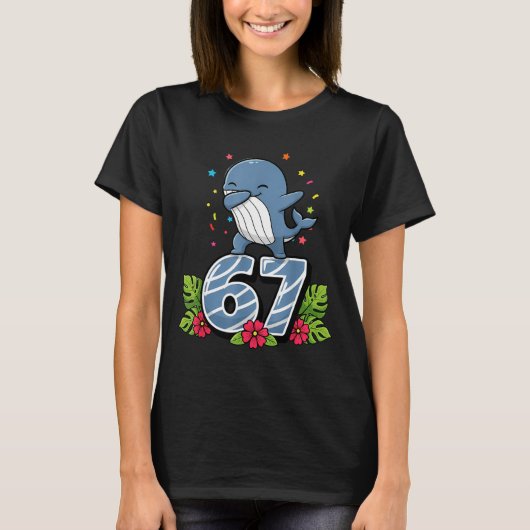 T-shirt Six Seven Meme Dabbing Baby Whale 67 Funny Gen Z A (Devant)