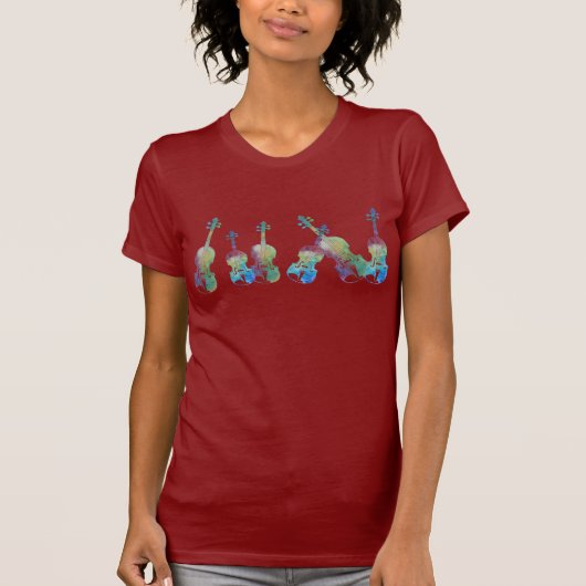 T-shirt Six violons d'aquarelle (Devant)