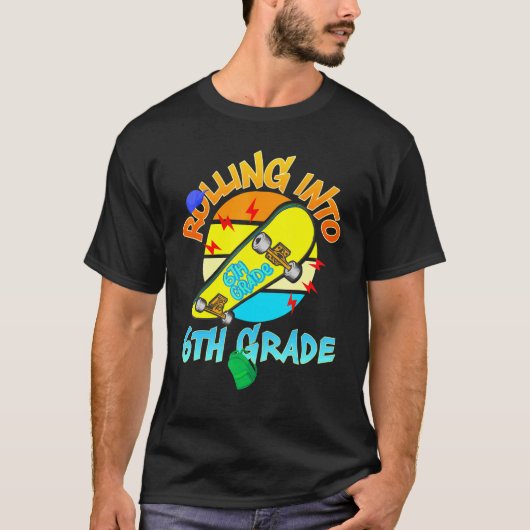 T-shirt Sixième 6e année de retour école de patinage Ro (Devant)
