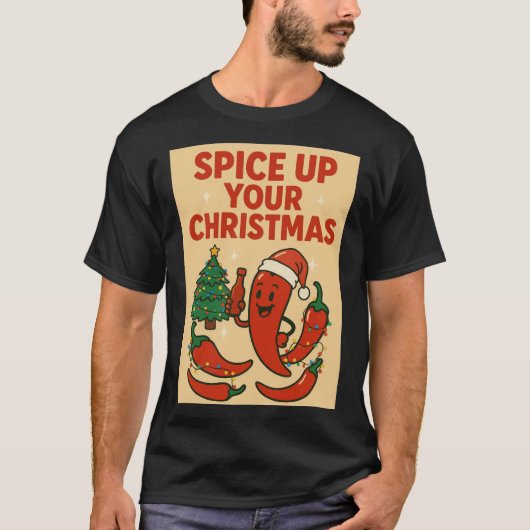 T-shirt Sizzle de Noël Épicé (Devant)