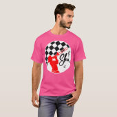 T-shirt Ska Music Punk Reggae Retro Black Red Checkerboard (Devant entier)