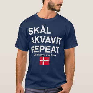 T-shirt Skal Akvavit Répéter Danois Dansk Danemark