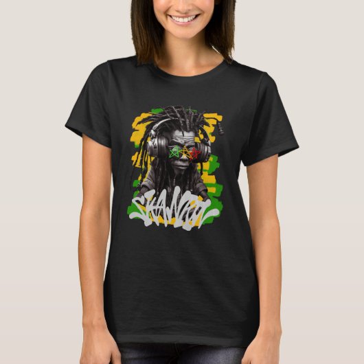 T-shirt Skaning Rastaman avec casques Graffiti Style R (Devant)