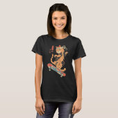 T-shirt Skatana Skateboard tatouage Chat Ukiyo E Japanes (Devant entier)