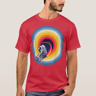T-shirt Skate D'Astronaut En Patinage En Galaxie Patinage