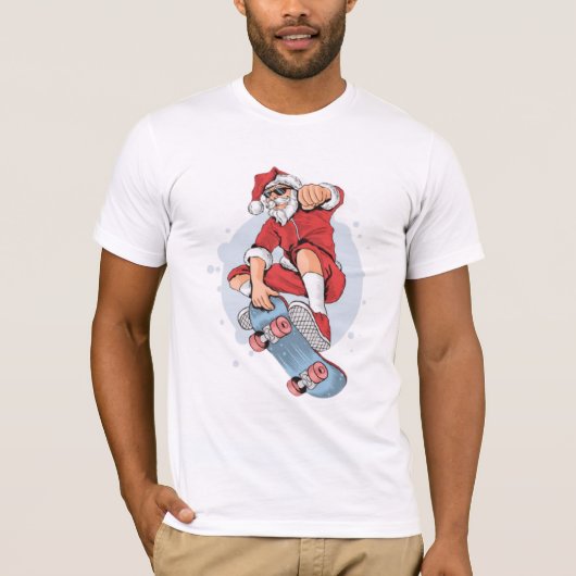T-shirt Skate de Noël Père Noël, Père Noël Skate (Devant)