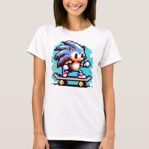 T-shirt Skate Hérisson Pixel Art Fast & Fun Skateboard
