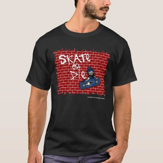 T-Shirt Skate or Die foncé (Devant)