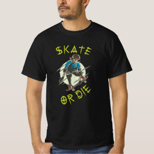 T-shirt Skate or die Skeleton Skateboarder