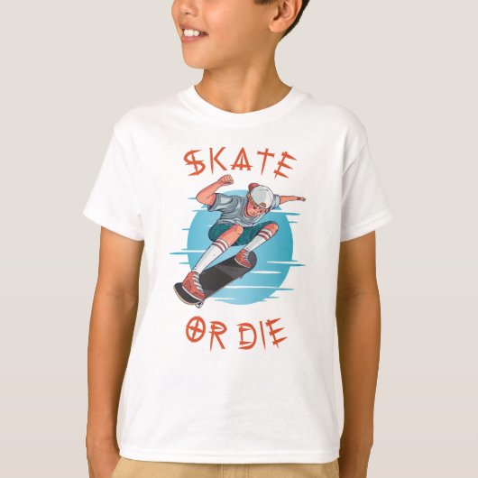 T-shirt Skate ou die Skateboarder Garçon (Devant)