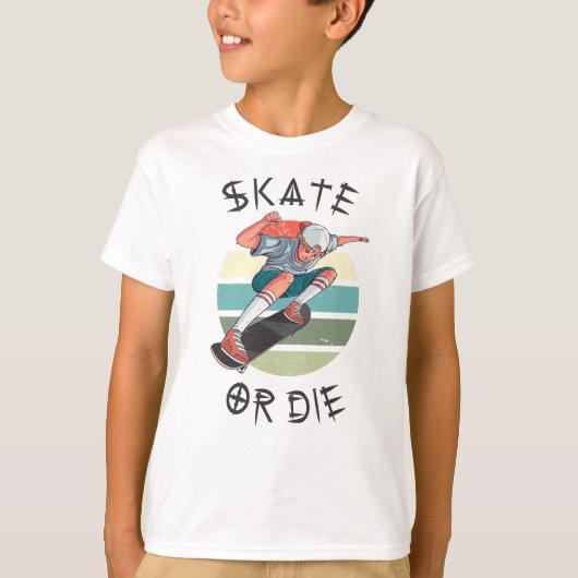 T-shirt Skate ou die Skateboarder Garçon (Devant)