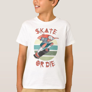 T-shirt Skate ou die Skateboarder Garçon