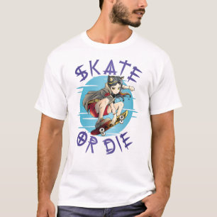 T-shirt Skate ou die Skateboarder Girl