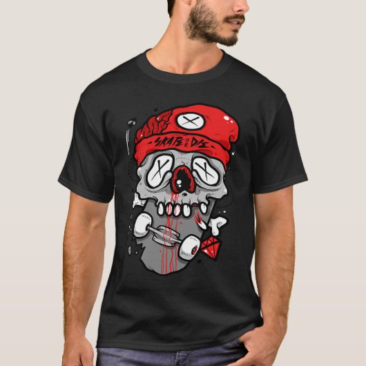 T-shirt Skate ou Die Skater Board American Cool Graphisme (Devant)