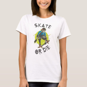 T-shirt Skate ou die Skeleton Skateboarder
