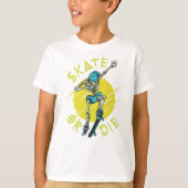 T-shirt Skate ou die Skeleton Skateboarder (Devant)