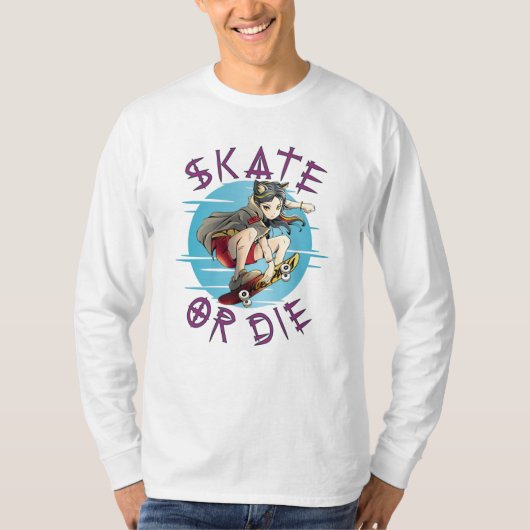 T-shirt Skate ou meurs Skateboardeuse (Devant)