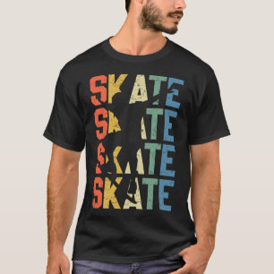 T-shirt Skate rétro skateboard faisant des tricks drôle
