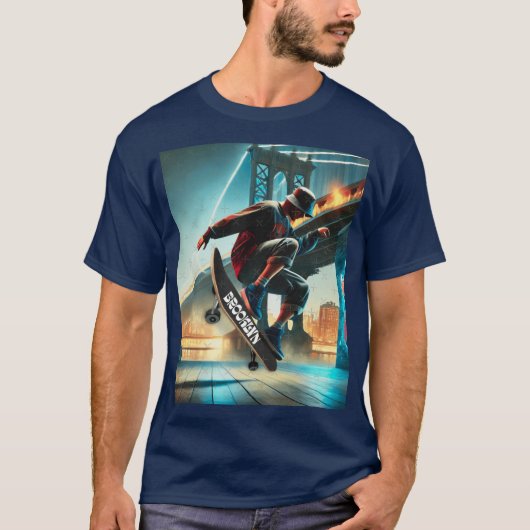 T-shirt Skate Tricks Under the Brooklyn Bridge NYC Street (Devant)