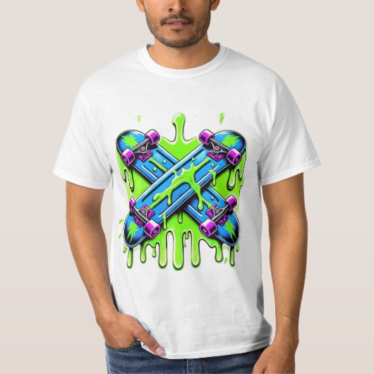 T-shirt skate vert (Devant)