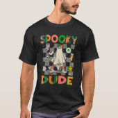 T-shirt Skateboard Boo Ghost Éffrayant Dude Hippie Hallowe (Devant)