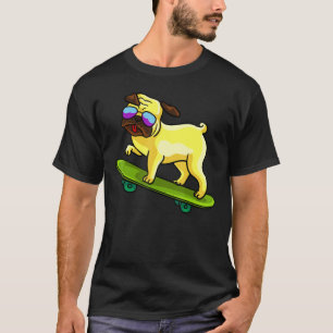 T-shirt Skateboard Chien Pour Un Amoureux Et Un Patineur C