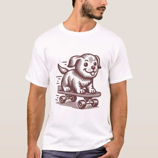 T-shirt Skateboard dog (Devant)