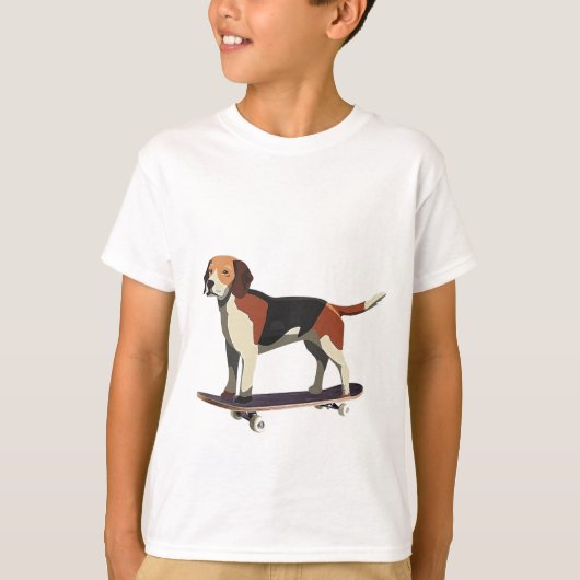 T-shirt Skateboard dog, Beagle (Devant)
