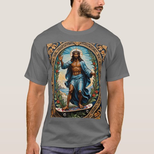 T-shirt Skateboard Jesus Holy Icon Tee (Devant)