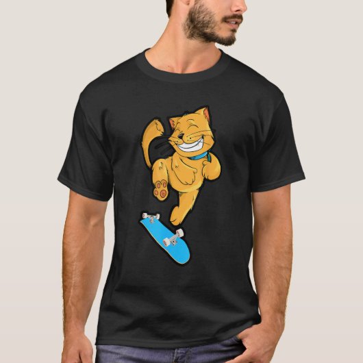 T-shirt Skateboard Kickflip Cat for Skateboarders and Cat (Devant)
