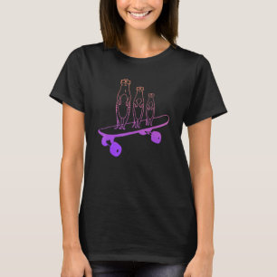 T-shirt Skateboard Meerkats Sur Skateboard Skateboard