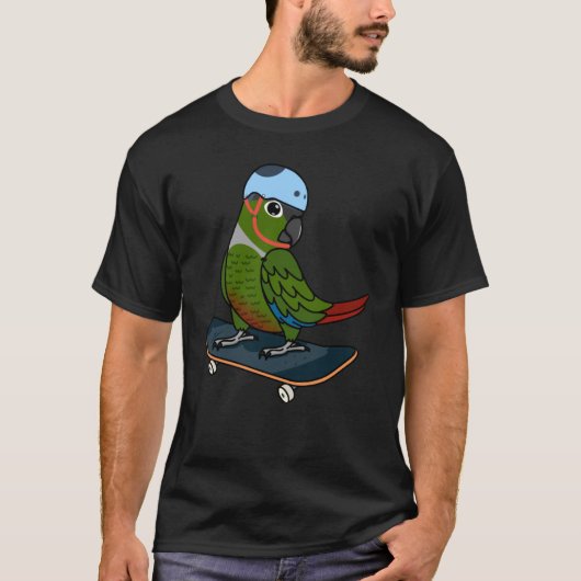 T-shirt Skateboard Parrot I Green Cheek Conure (Devant)