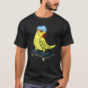 T-shirt Skateboard Parrot I Yellow Indian Ringneck