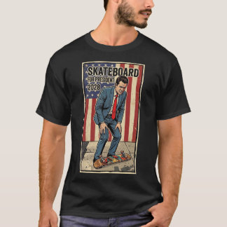 T-shirt Skateboard président 2028, humour politique