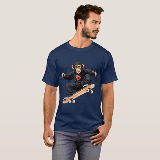 T-shirt skateboard singe (Devant entier)